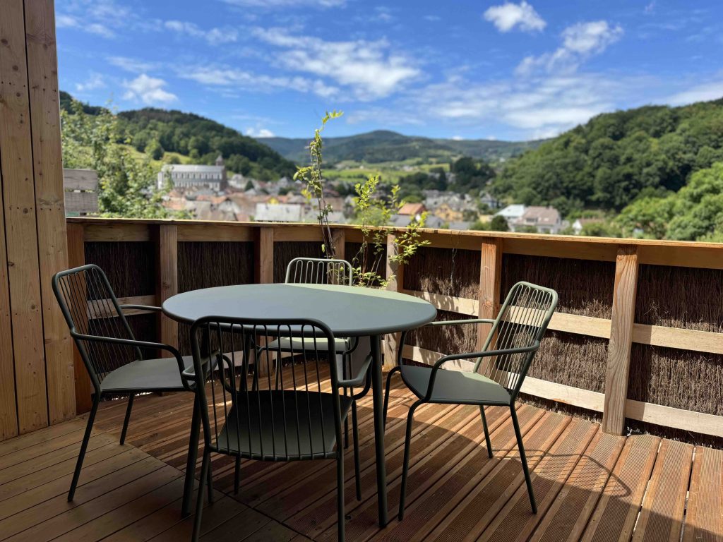 Gite Terrasse avec vue Montagnes Bain Nordique Alsace